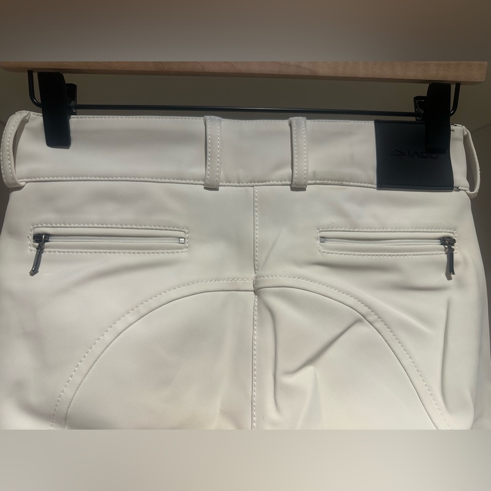Iago Italia Equestrian Riding Show Breeches, White, Size 24, Good Condition - Picture 6 of 14